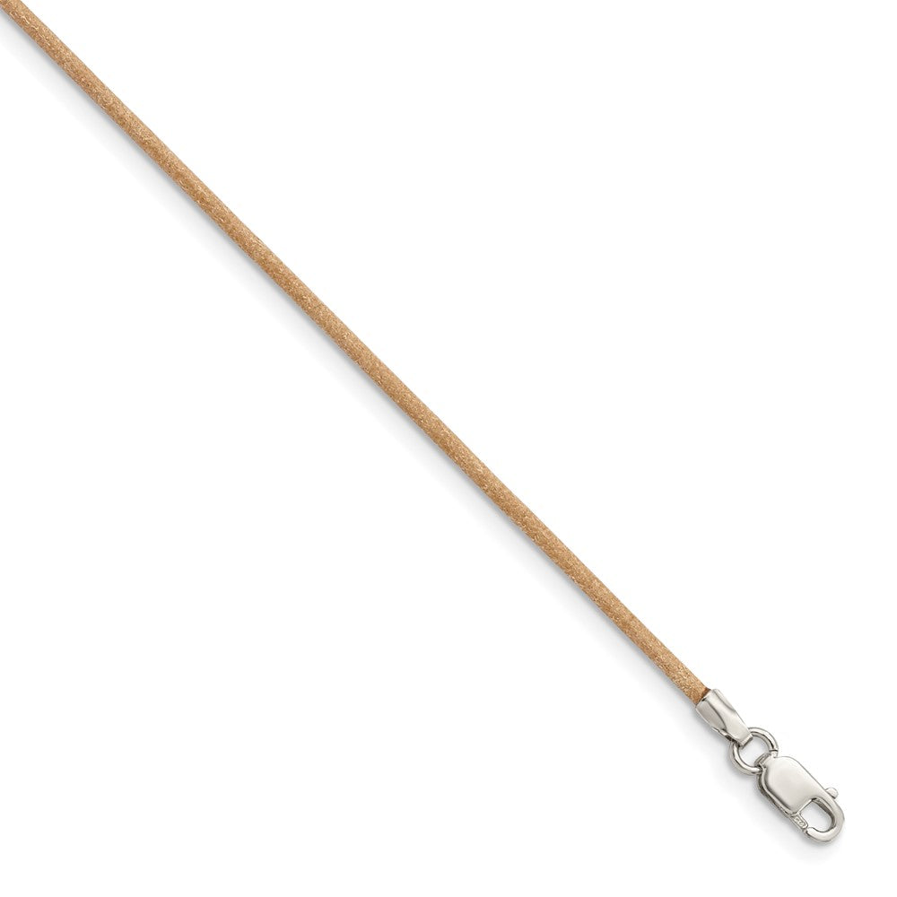 Lobster;Sterling silver;Leather;Natural
