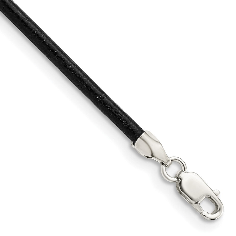 Lobster;Sterling silver;Leather;Black