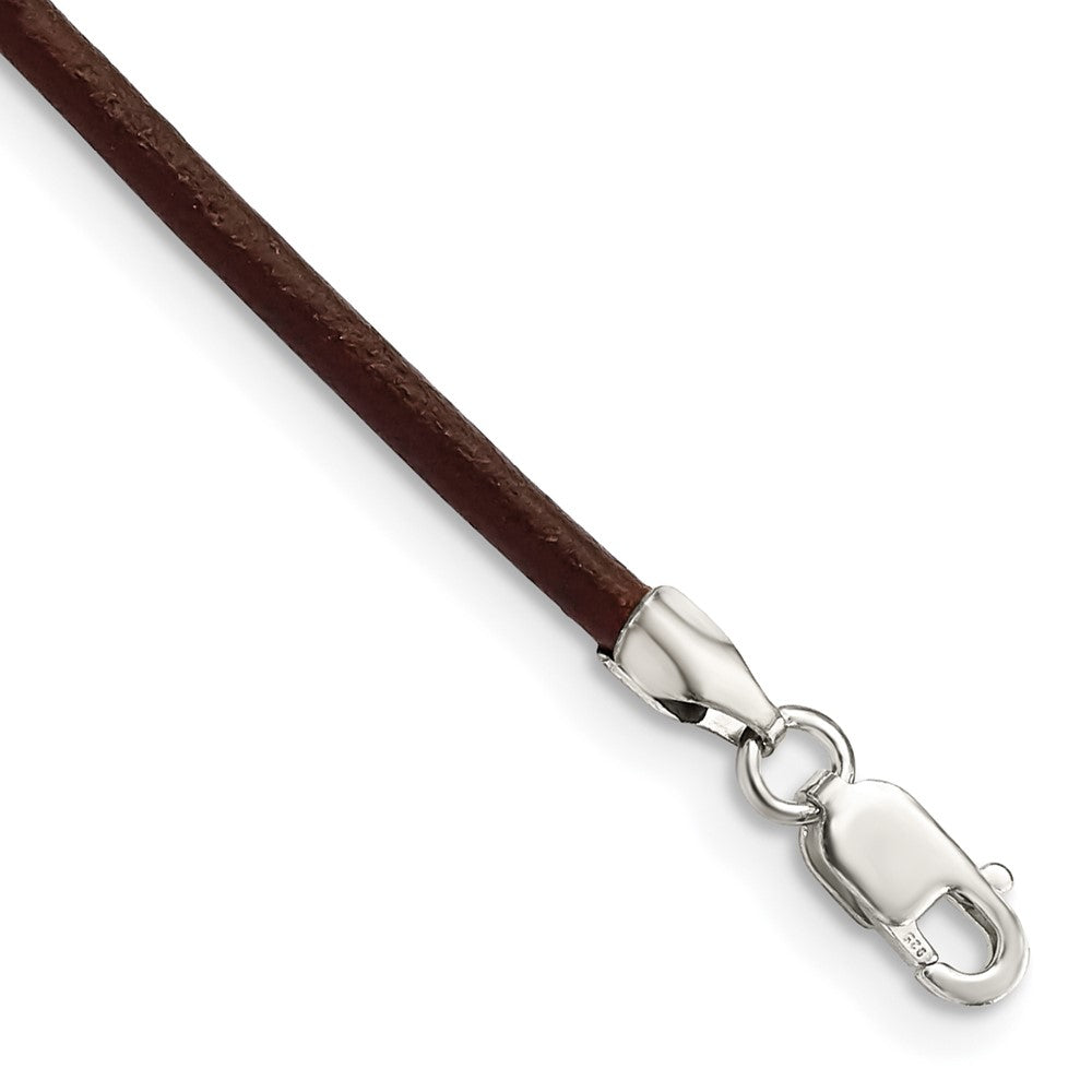 Lobster;Sterling silver;Leather;Brown