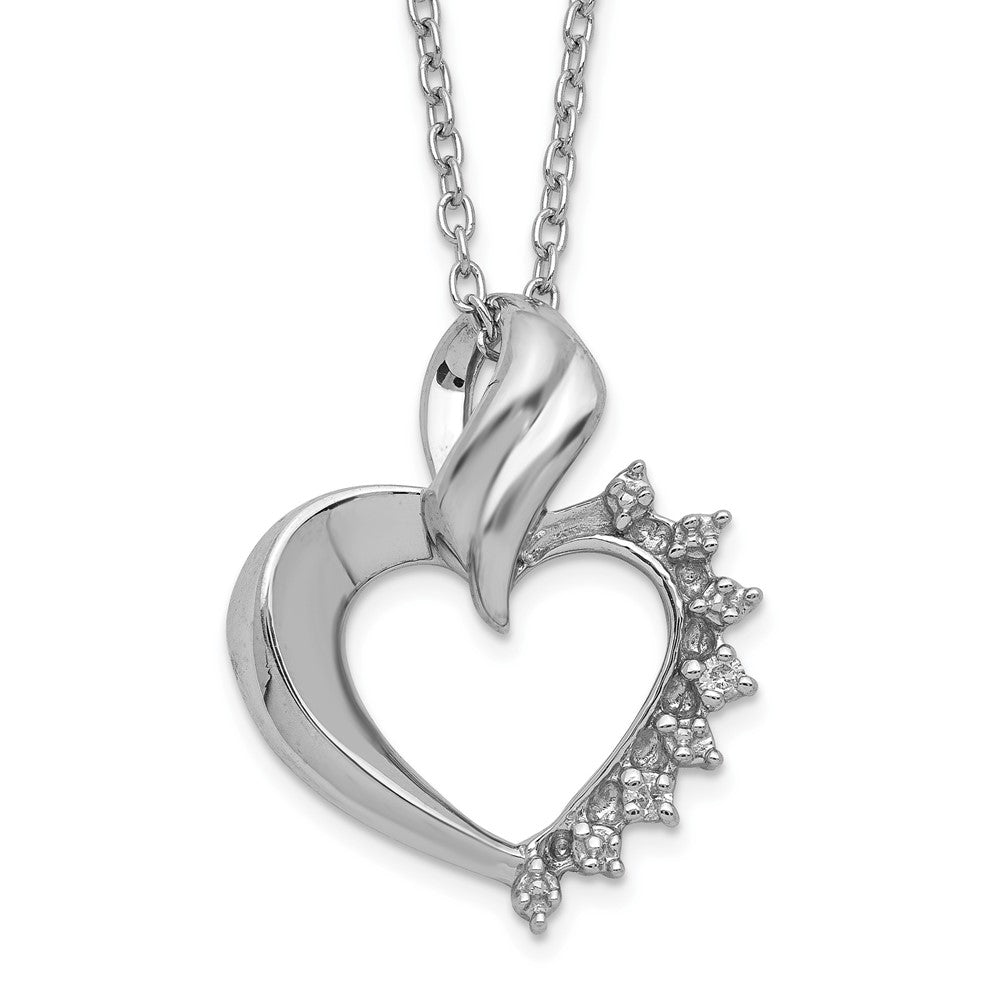 Polished;Open back;Spring Ring;Sterling silver;Diamond