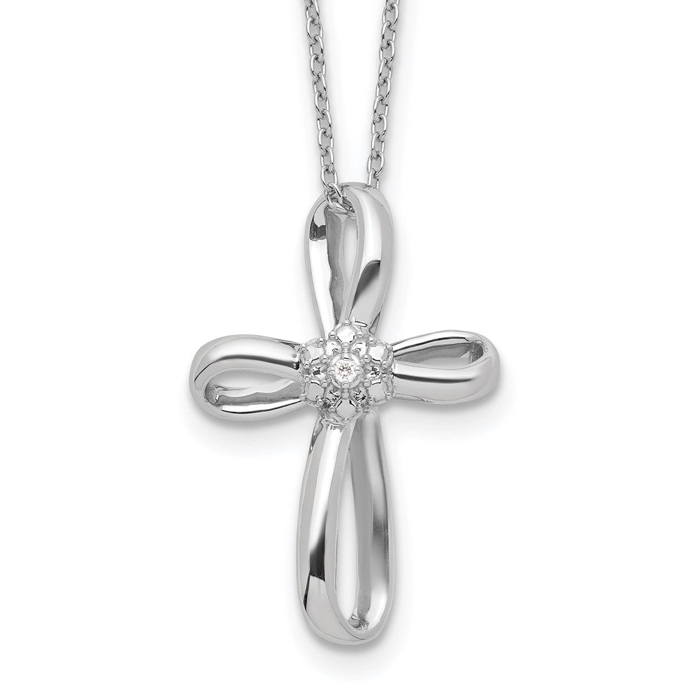Solid;Polished;Spring Ring;Sterling silver;Diamond
