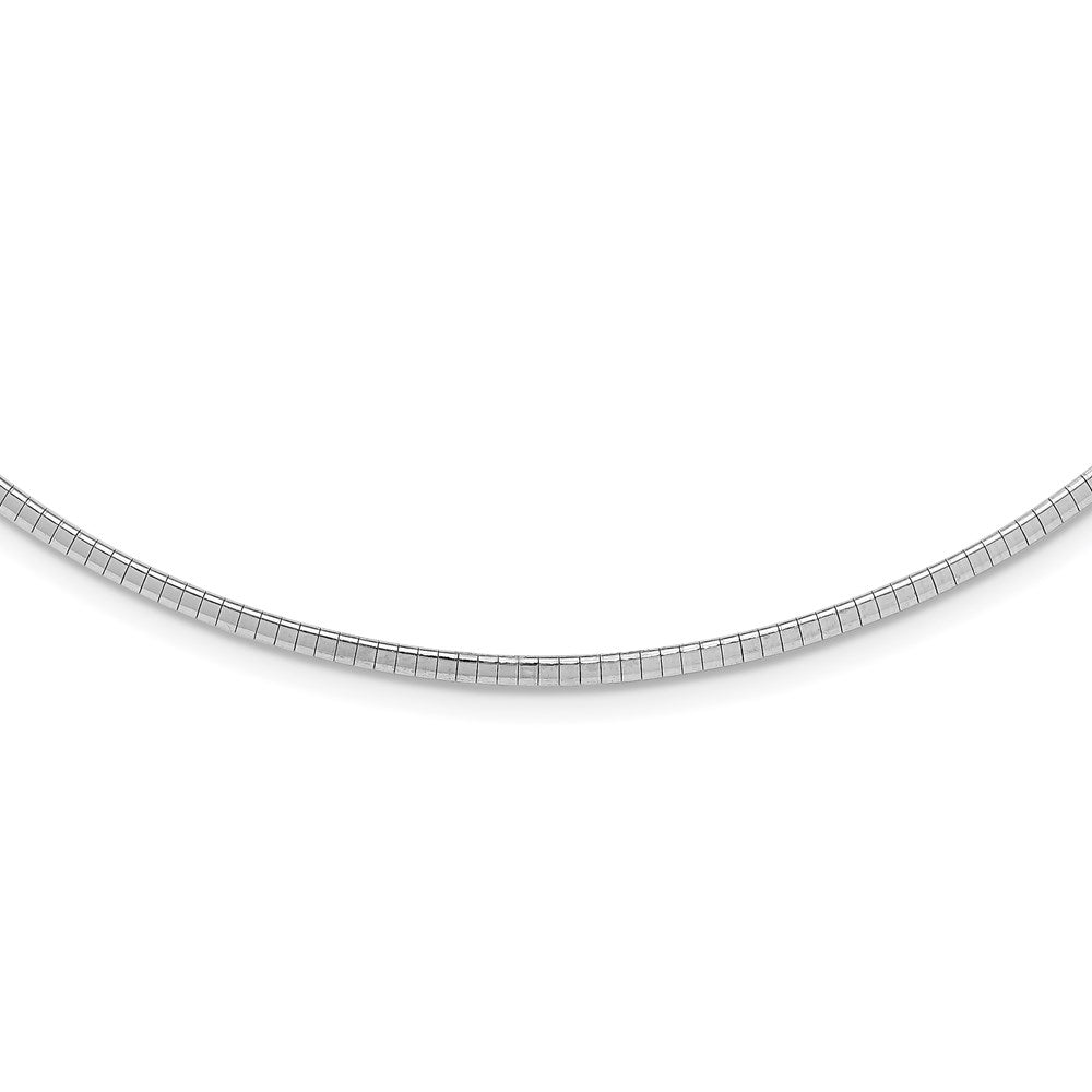 Polished;Lobster;Sterling silver;Rhodium-plated;2in extension