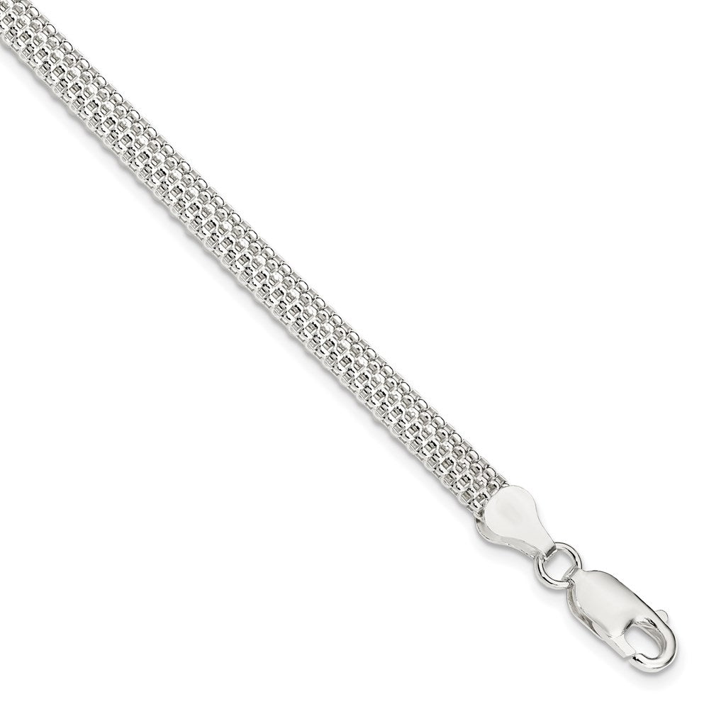 Polished;Lobster;Sterling silver;Mesh