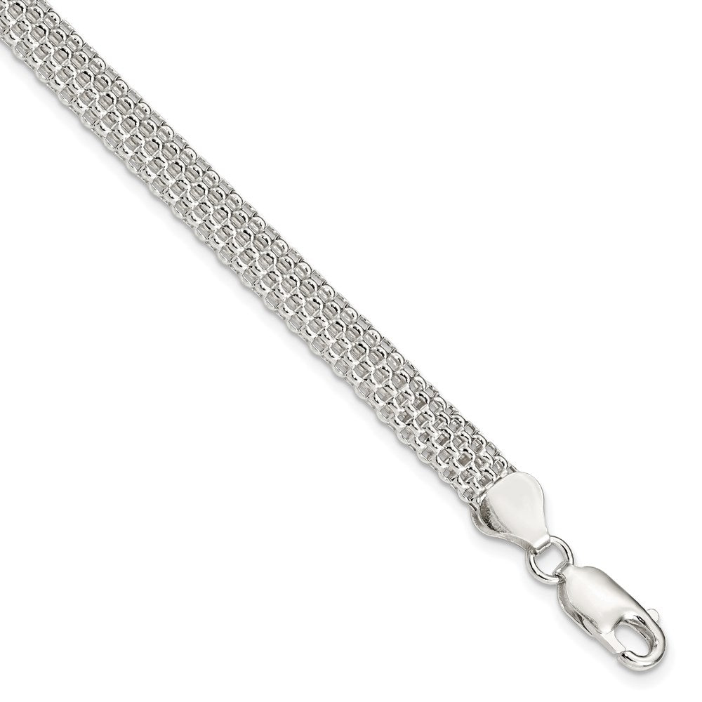 Polished;Lobster;Sterling silver;Mesh