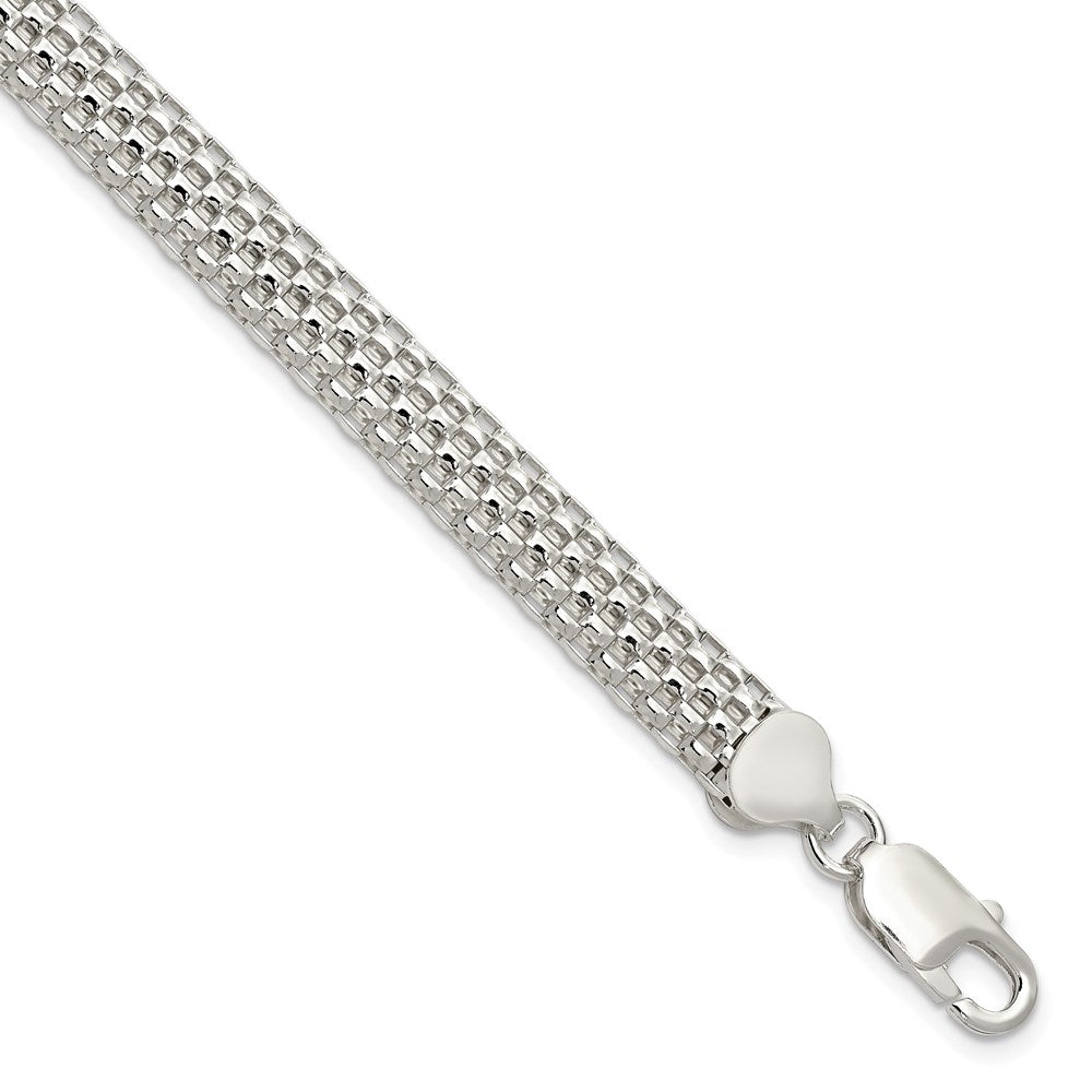 Polished;Hollow;Lobster;Sterling silver;Mesh