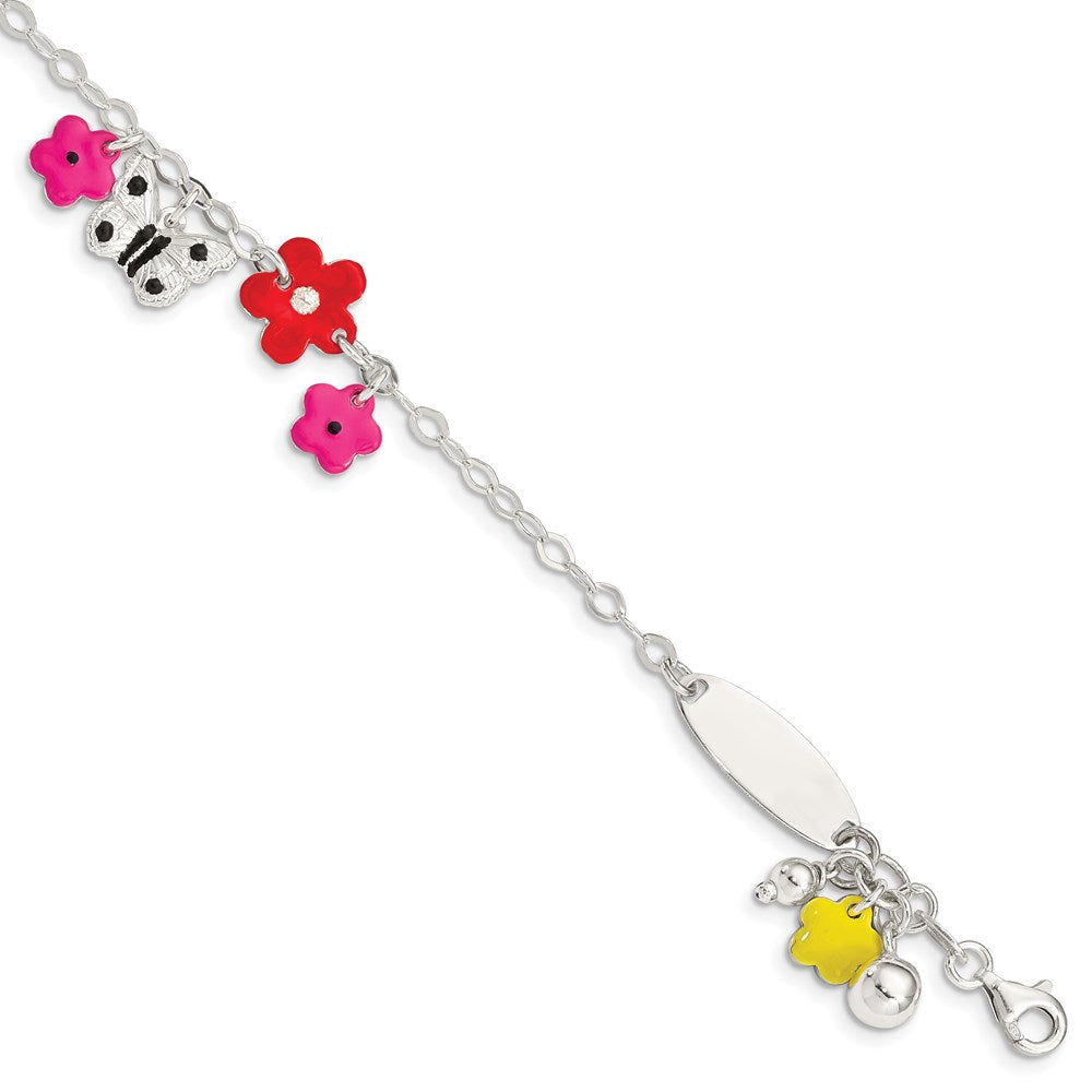 Solid;Polished;Engravable;Enamel;Sterling silver;Fancy lobster;Adjustable