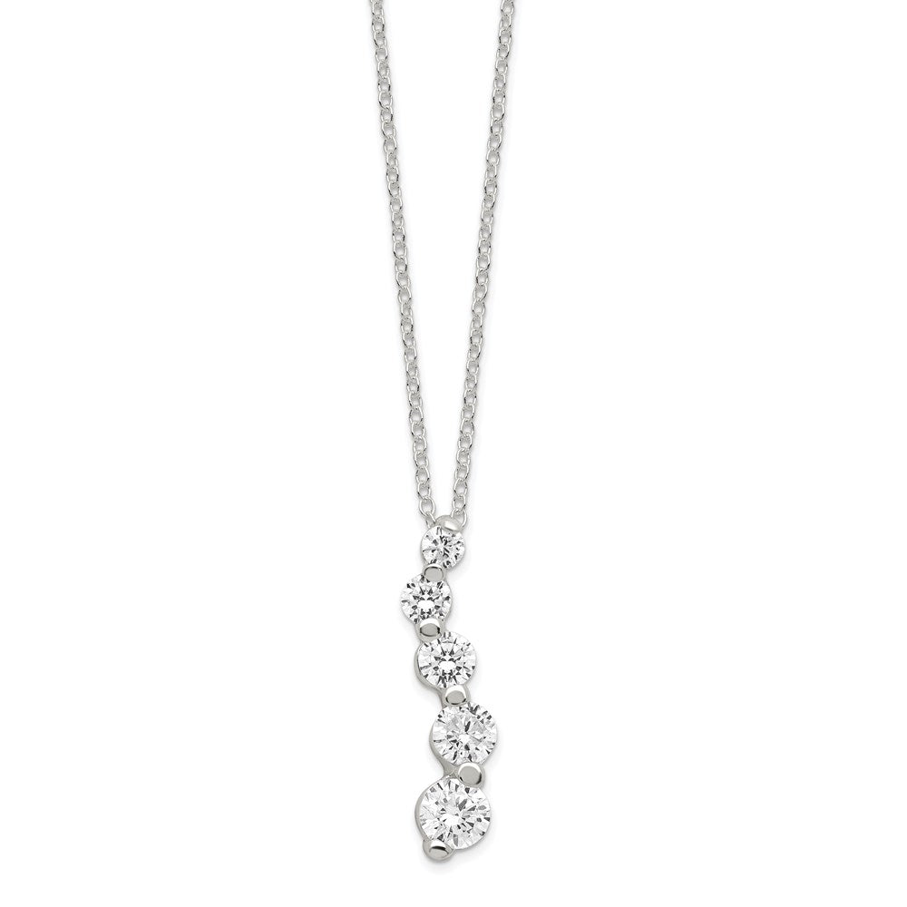 Polished;Open back;Spring Ring;Sterling silver;CZ