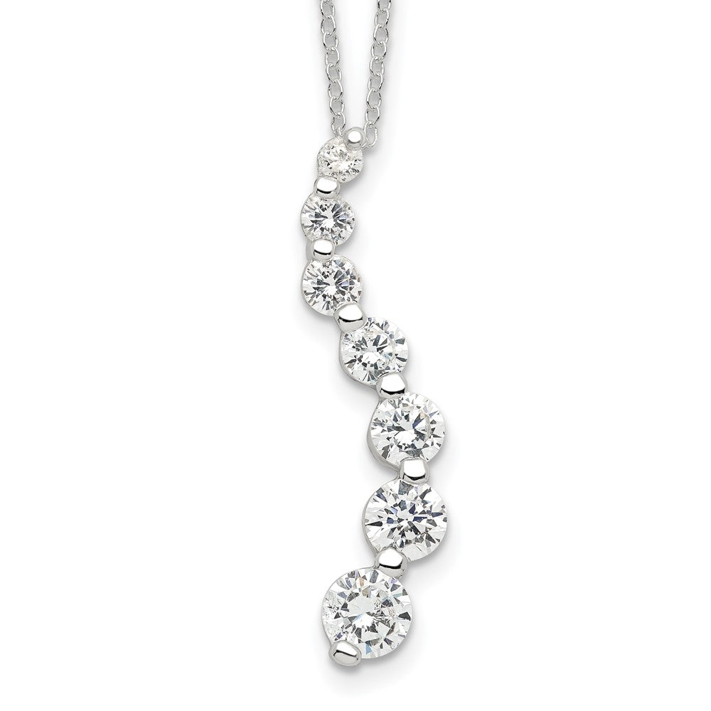 Polished;Open back;Spring Ring;Sterling silver;CZ