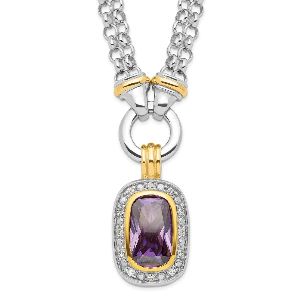 Polished;Lobster;Sterling silver;CZ;Gold-plated;Rhodium-plated