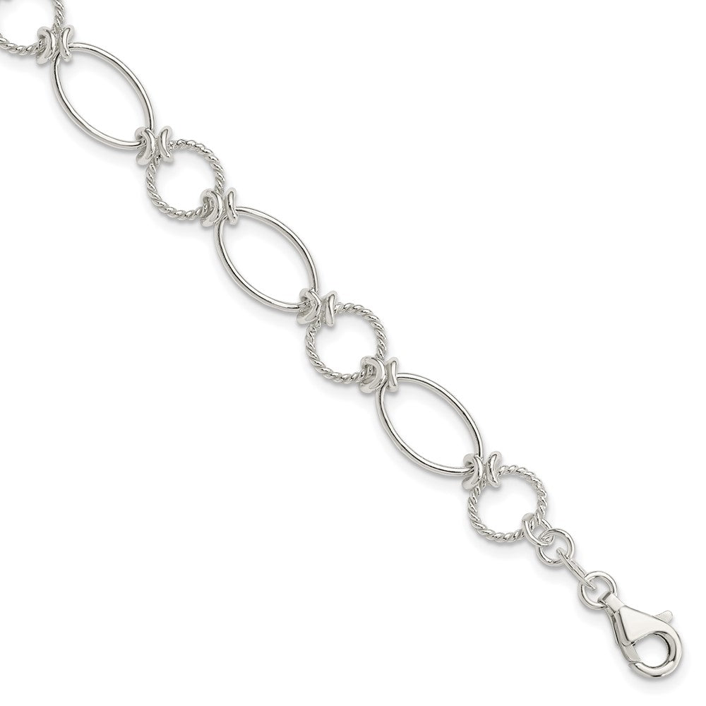 Polished;Sterling silver;Fancy lobster;Textured