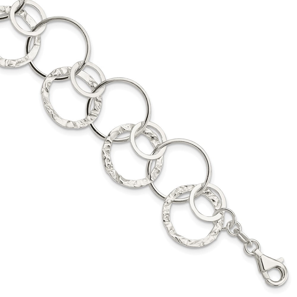 Polished;Sterling silver;Fancy lobster;Textured