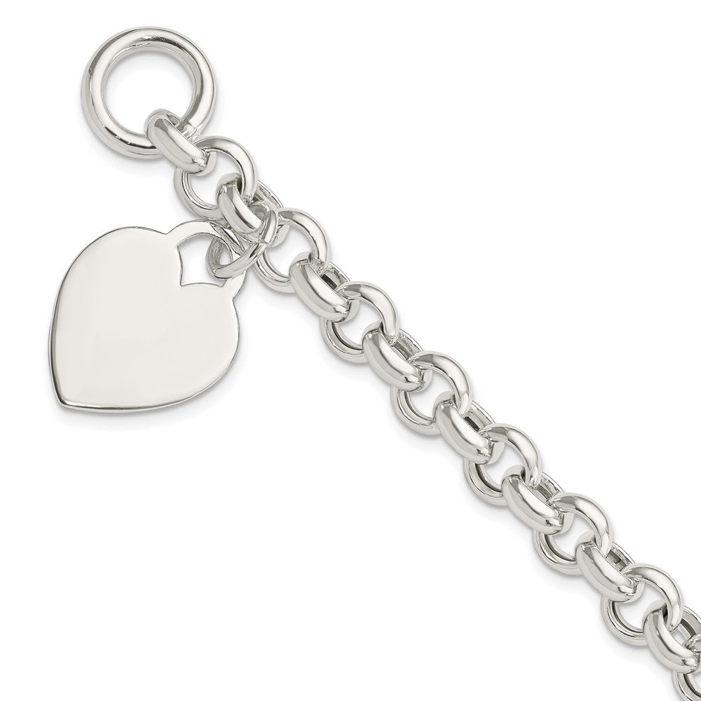 Solid;Polished;Hollow;Engravable;Sterling silver;Toggle;Heart