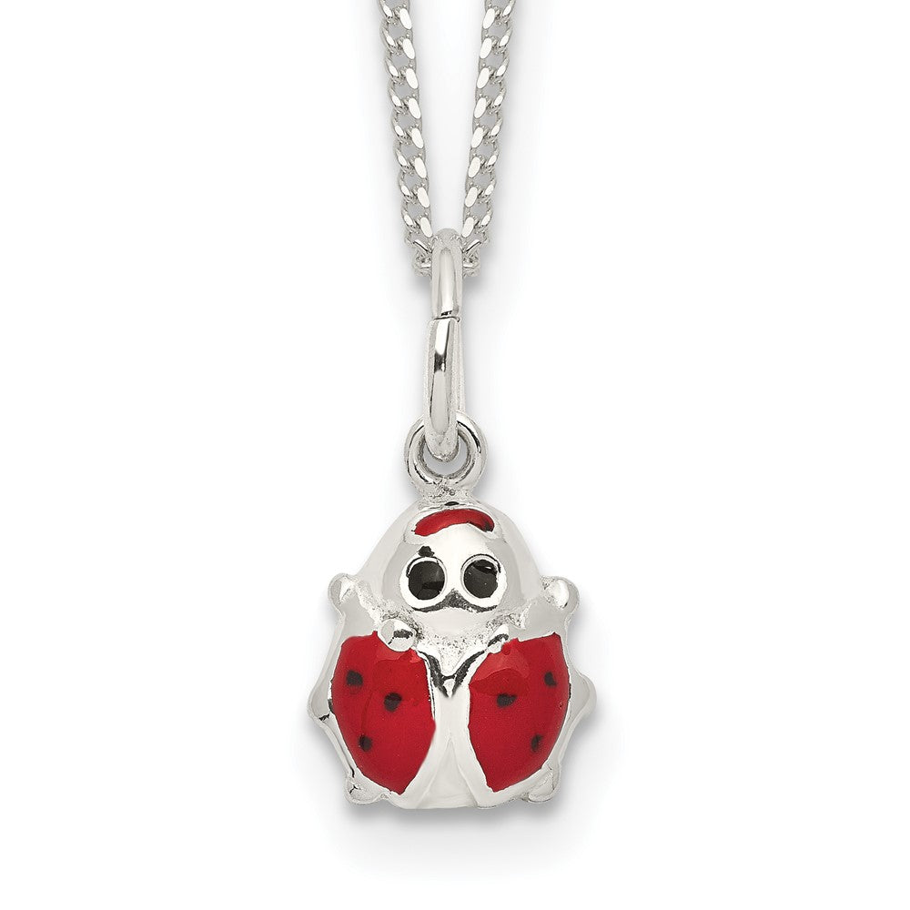 Solid;Polished;Enamel;Spring Ring;Sterling silver;Glitter