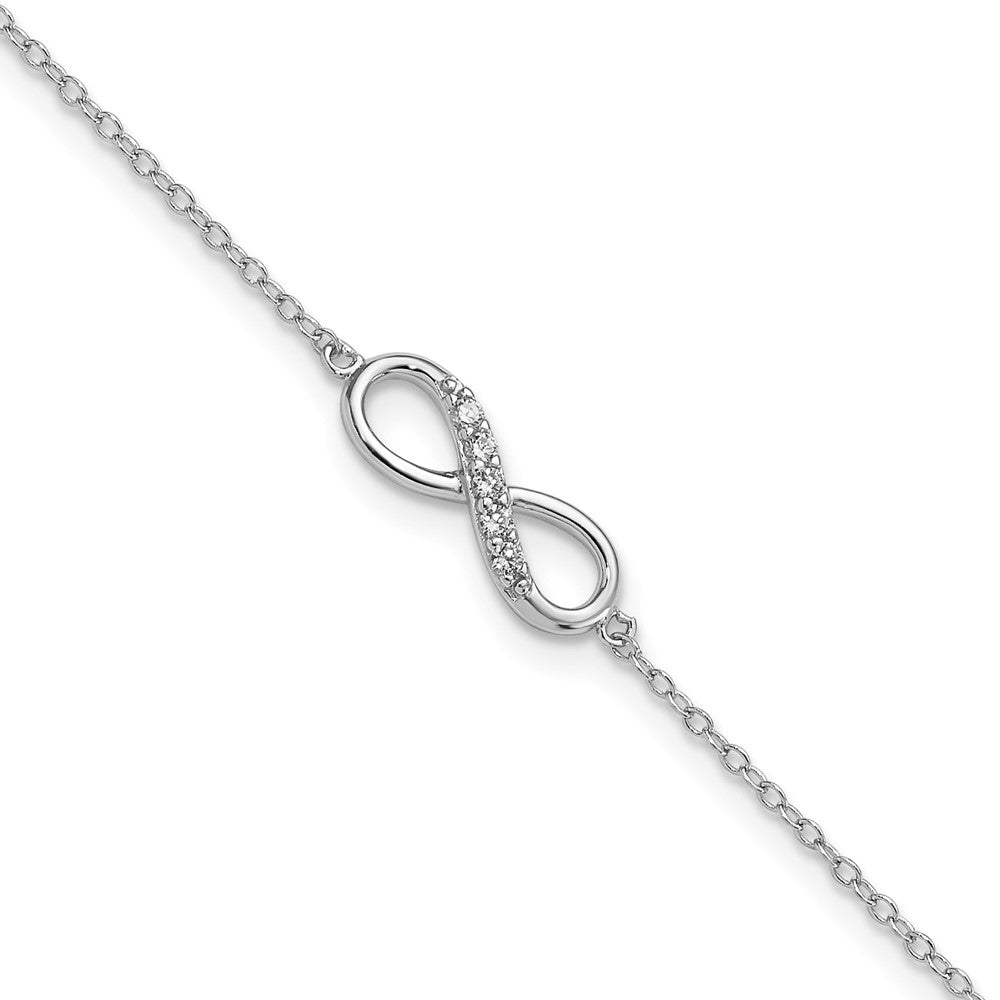 Polished;Sterling silver;CZ;Fancy lobster;1in extender