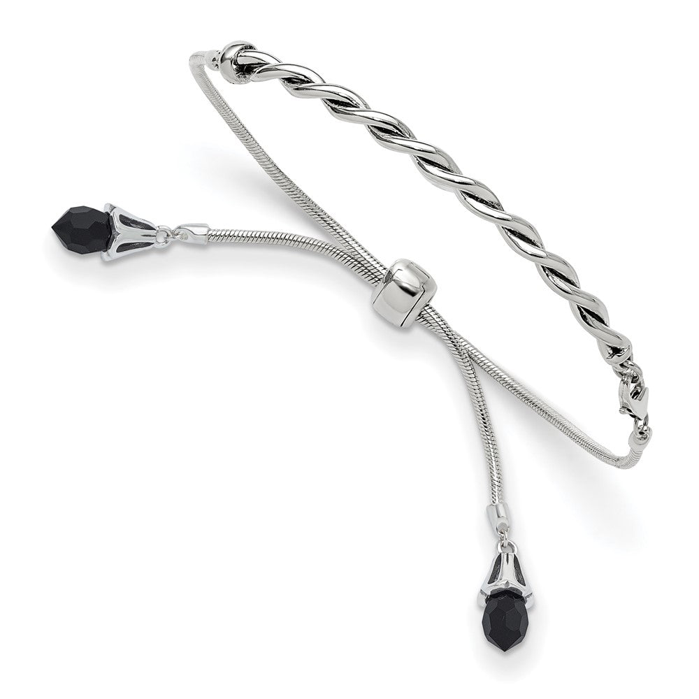 Polished;Fold-over;Sterling silver;Adjustable;Twisted;Blue