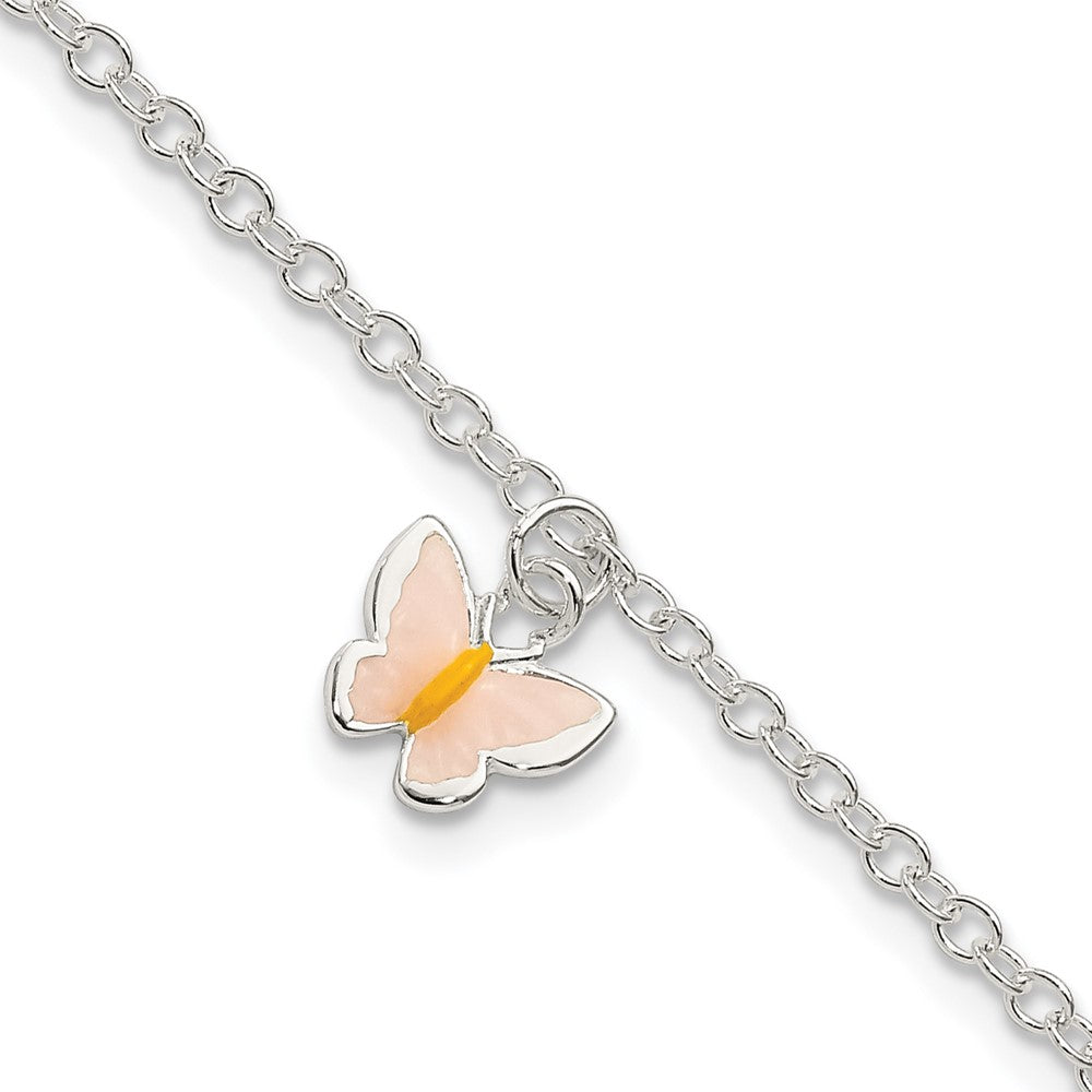 Polished;Enamel;Sterling silver;Fancy lobster;Dangle;1.5in extension
