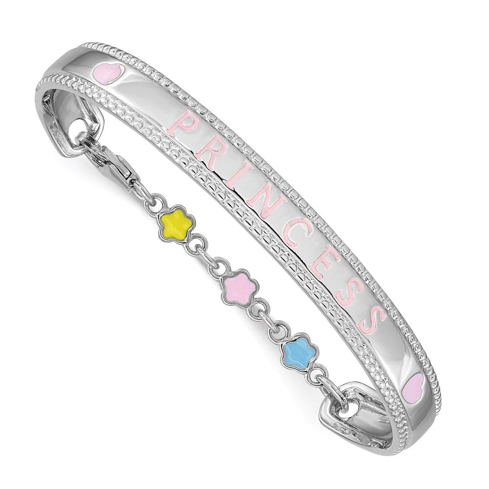 Polished;Enamel;Sterling silver;Safety clasp;Cuff;Textured