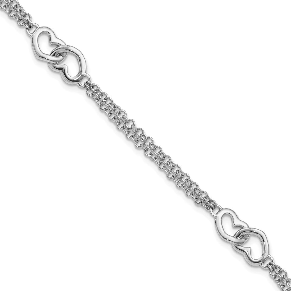 Polished;Sterling silver;Fancy lobster;Heart