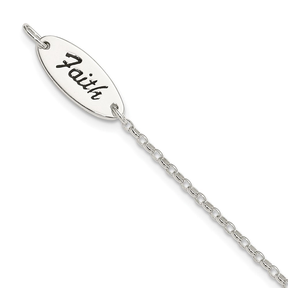 Polished;Enamel;Spring Ring;Sterling silver;Faith;Cross