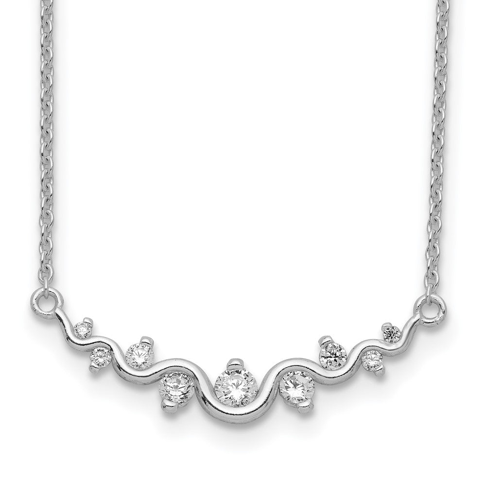 Polished;Sterling silver;CZ