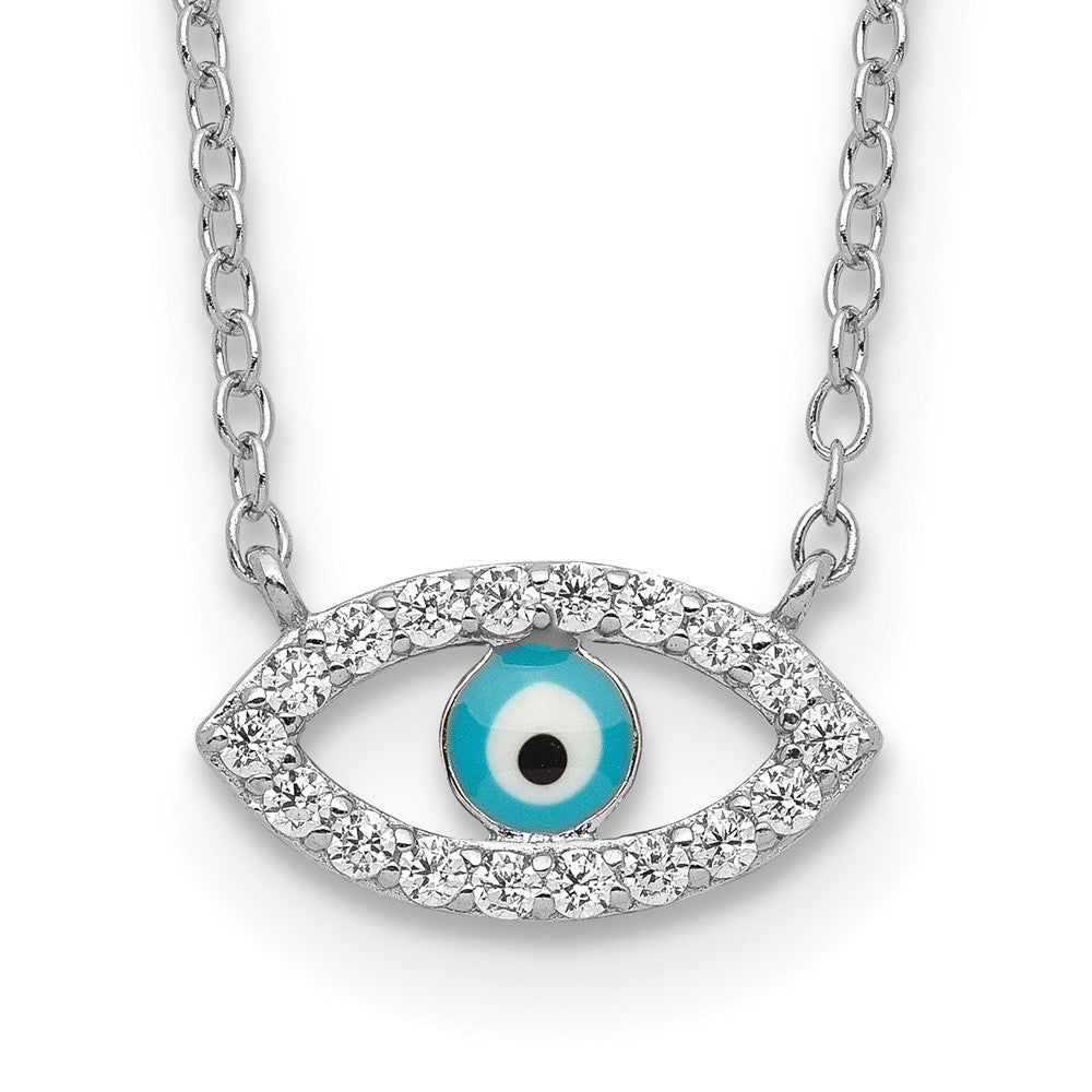 Polished;Spring Ring;Sterling silver;CZ;Black Enamel;Blue Enamel;White Enamel
