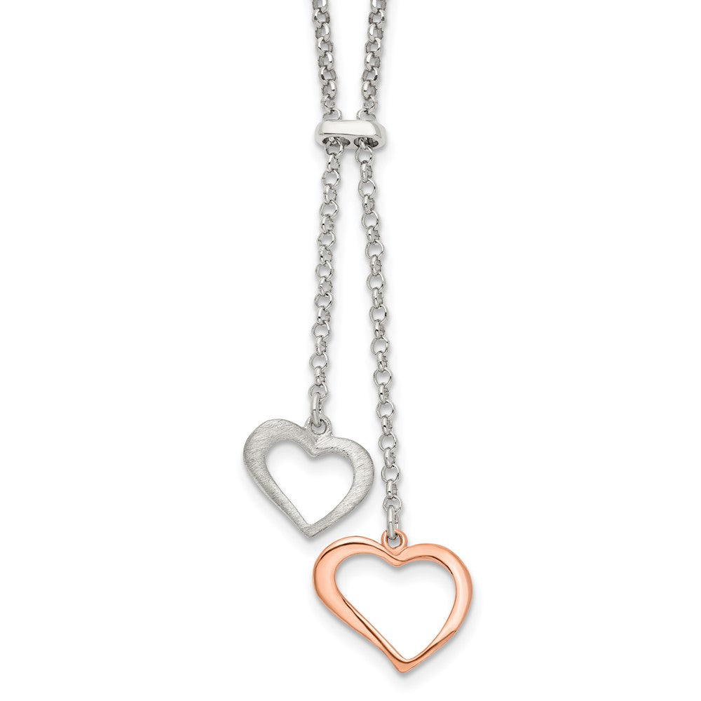 Polished;Sterling silver;Fancy lobster;Textured;Rose-tone