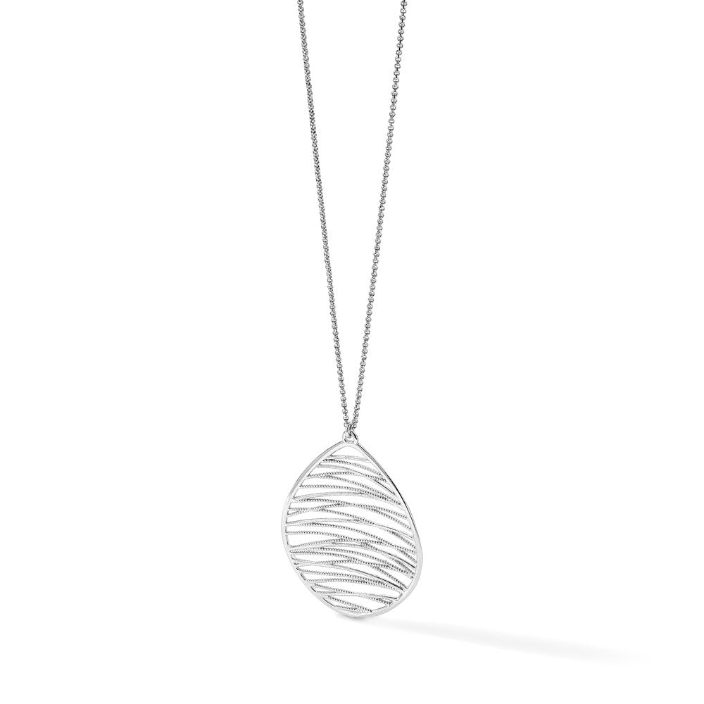 Sterling Silver Rhodium-plated Polished w/ 1.75in Ext. Necklace