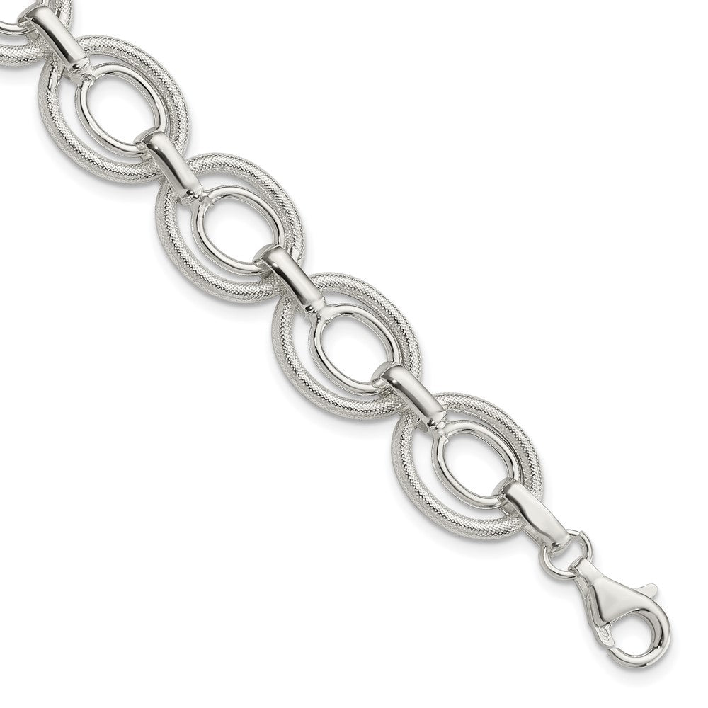 Polished;Sterling silver;Fancy lobster;Textured