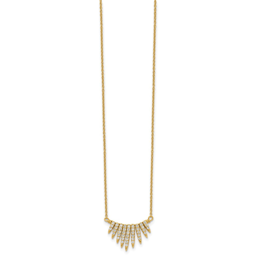 Sterling Silver Gold-tone CZ Necklace