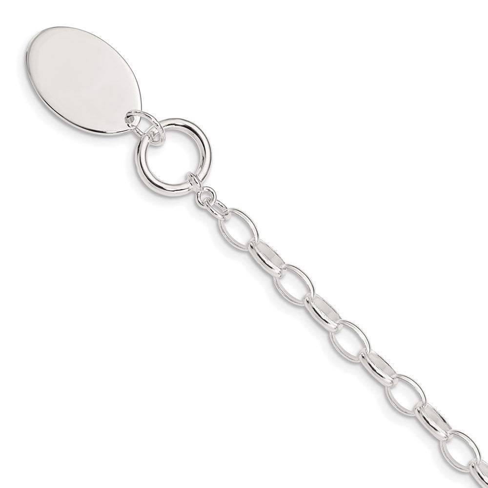 Solid;Polished;Engravable;Sterling silver;Toggle