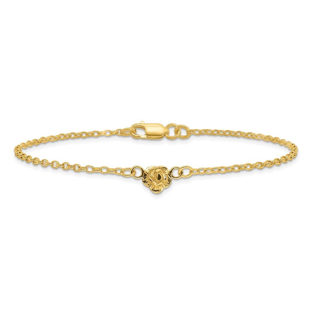 Affordable Expressions Sterling Silver Gold-tone Flower Charm 9 Inch Anklet