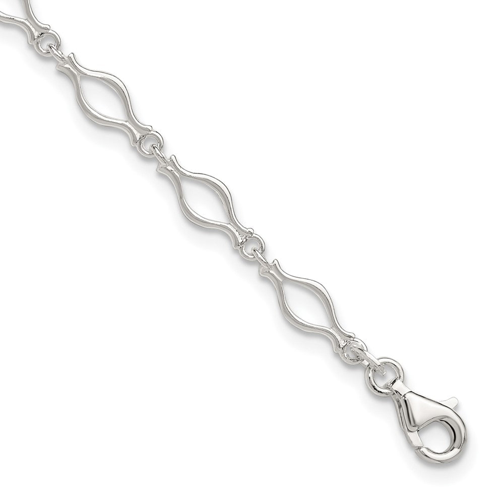 Solid;Casted;Polished;Open back;Sterling silver;Fancy lobster