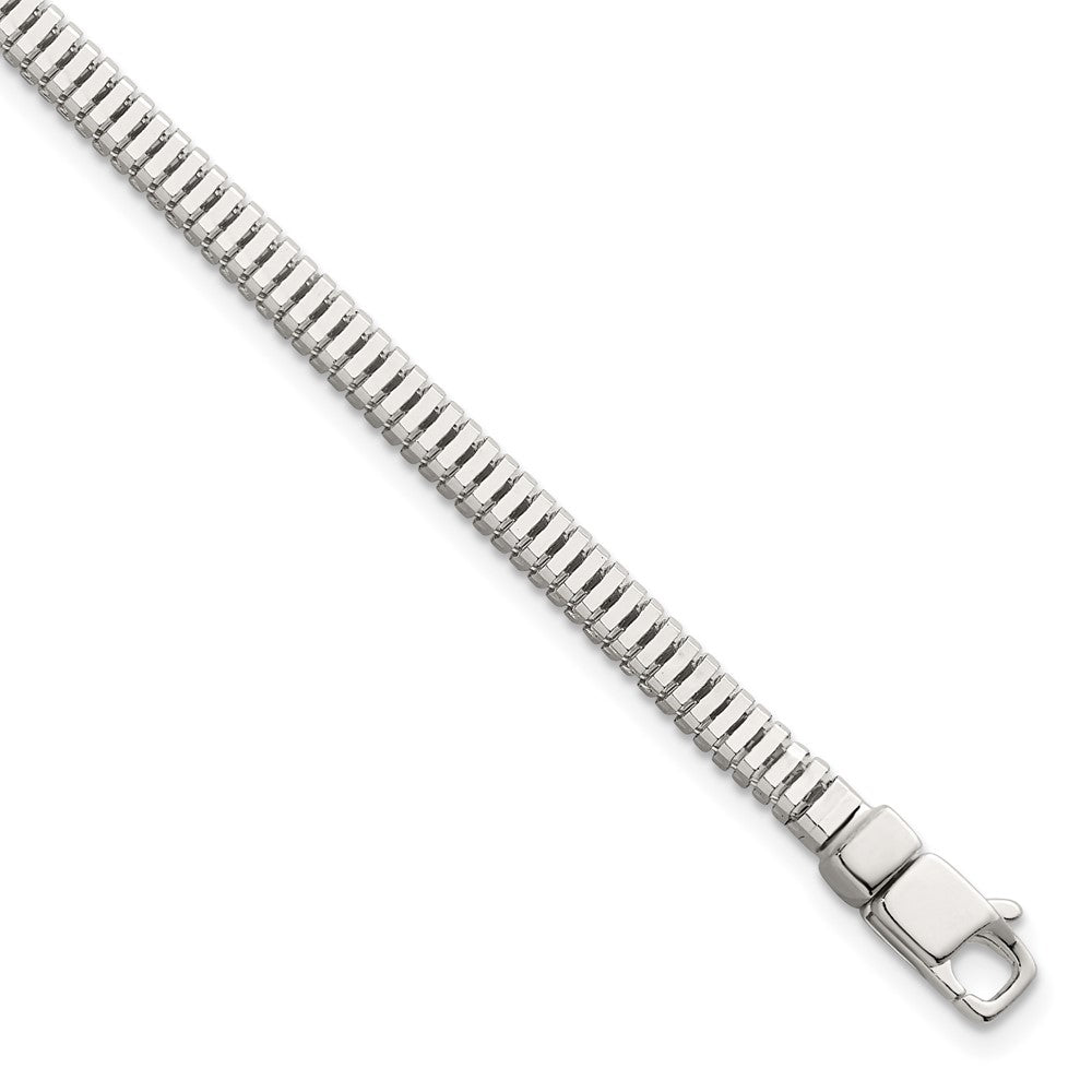 Sterling Silver Polished Fancy 3.5mm Square Snake Link 8 Inch Bracelet