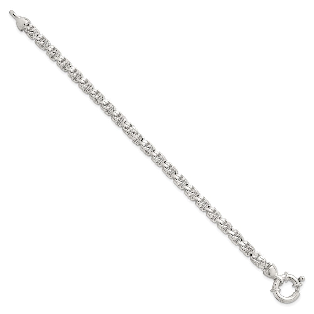 Sterling Silver Polished 5.65mm Fancy Link 7.5 Inch Bracelet