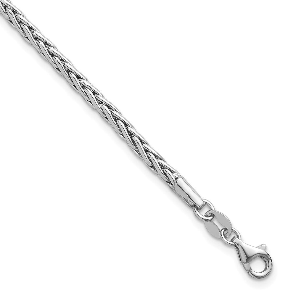 Sterling Silver Rhodium-plated Fancy Braided Link 7 inch with 1 inch Extender Bracelet
