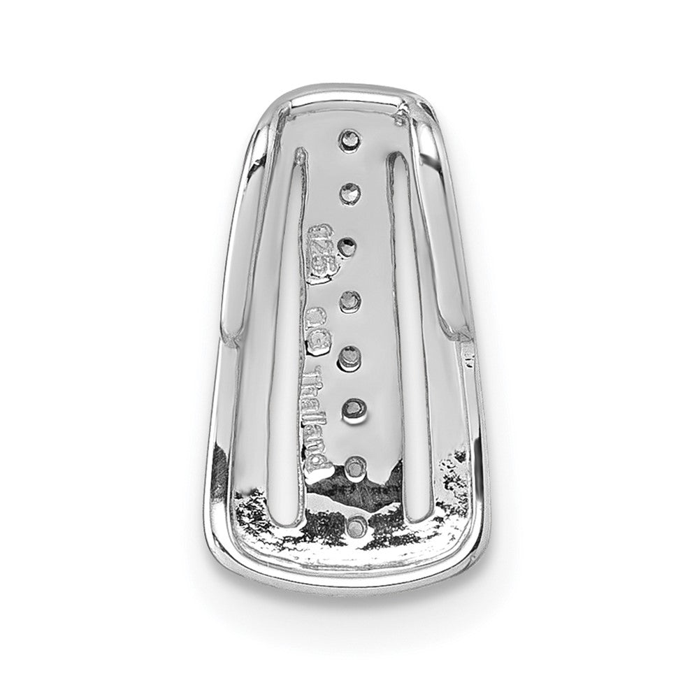 Sterling Silver Rhodium-plated Polished White CZ Chain Slide Pendant