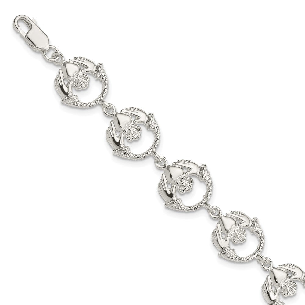 Solid;Polished;Lobster;Sterling silver;Textured back