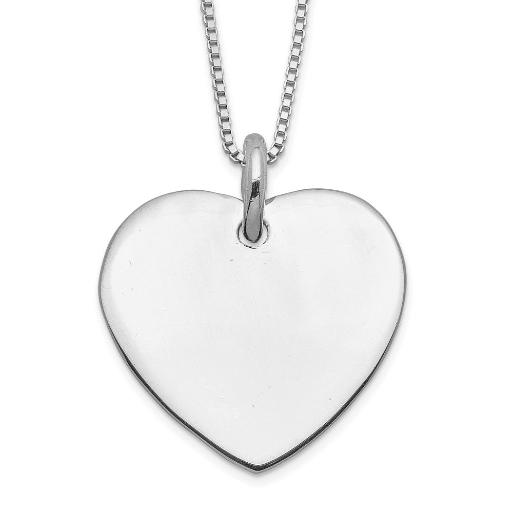 Solid;Casted;Polished;Spring Ring;Sterling silver;Engravable (front only);Rhodium-plated