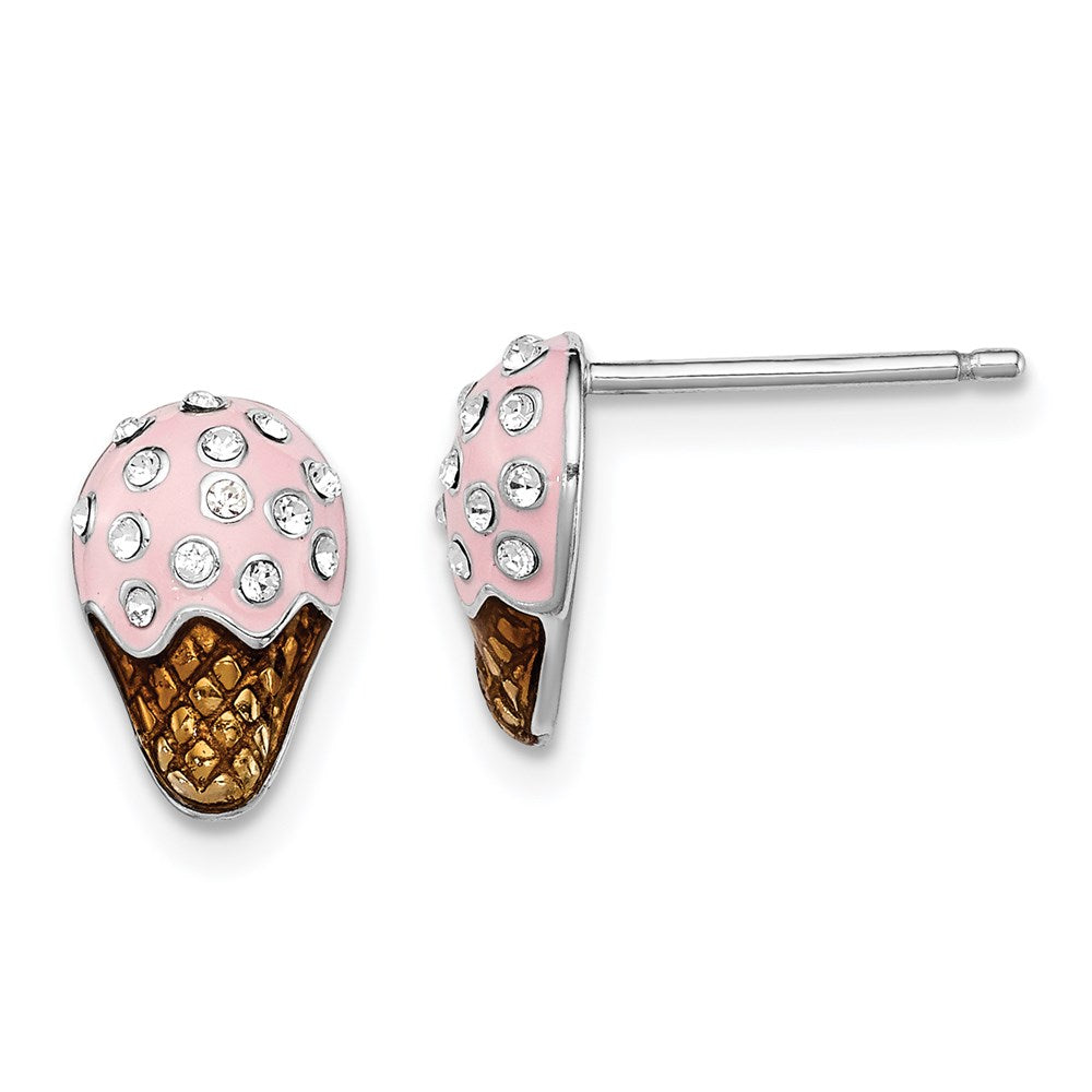 Polished;Post;Enamel;Sterling silver;Crystal from Swarovski