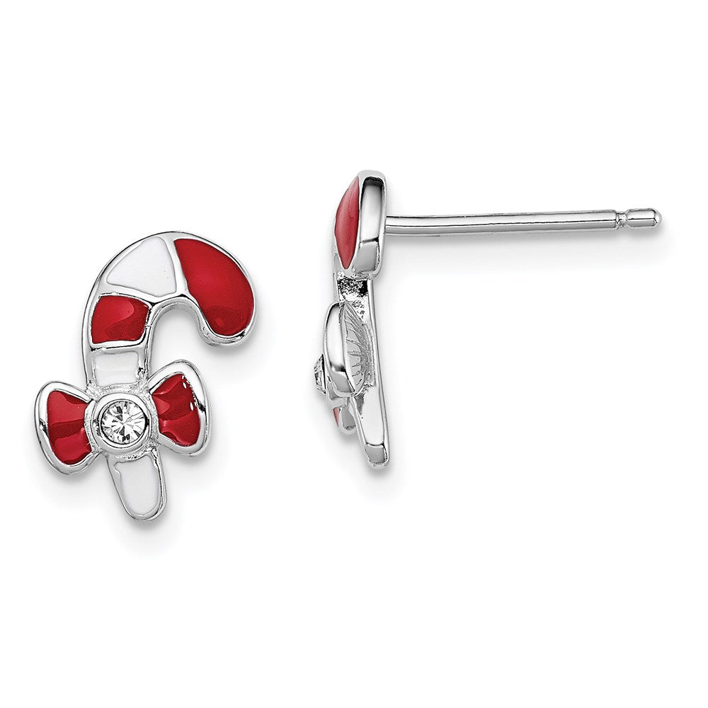 Polished;Post;Enamel;Sterling silver;Crystal from Swarovski