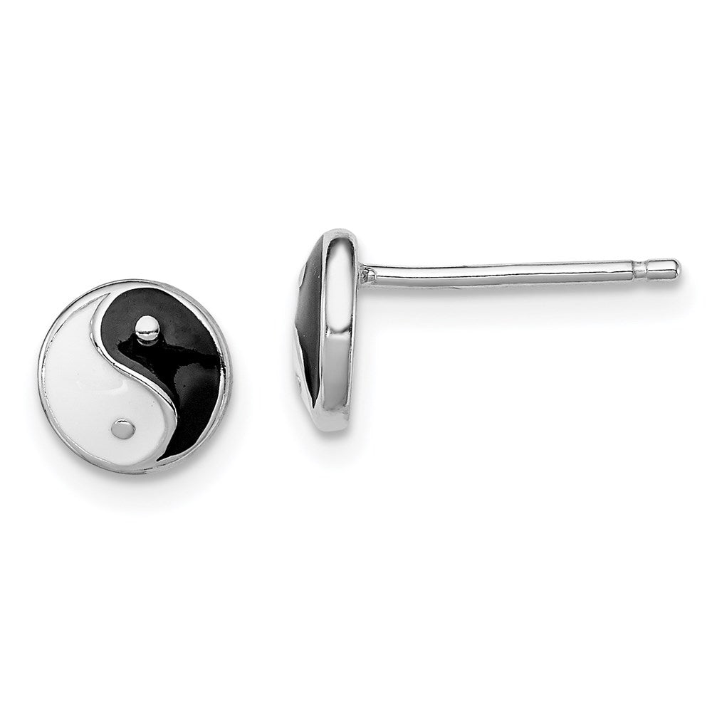 Polished;Post;Enamel;Sterling silver