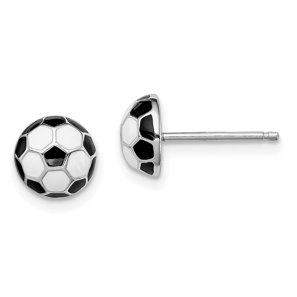Polished;Post;Enamel;Sterling silver