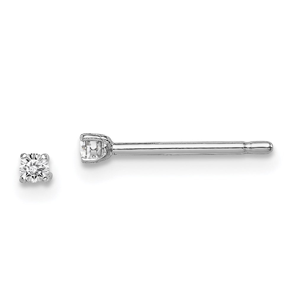 Polished;Post;Sterling silver;CZ;Round;Basket setting