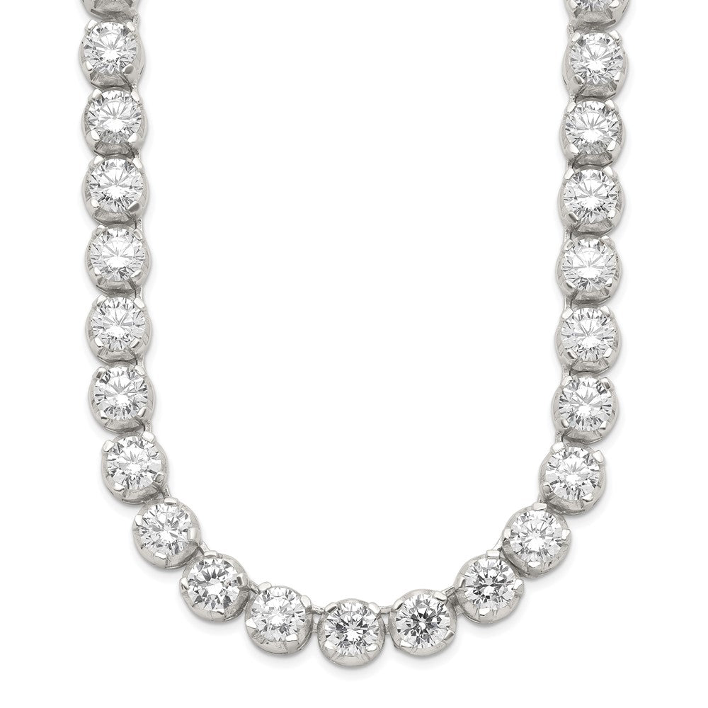 Polished;Sterling silver;CZ;Box catch