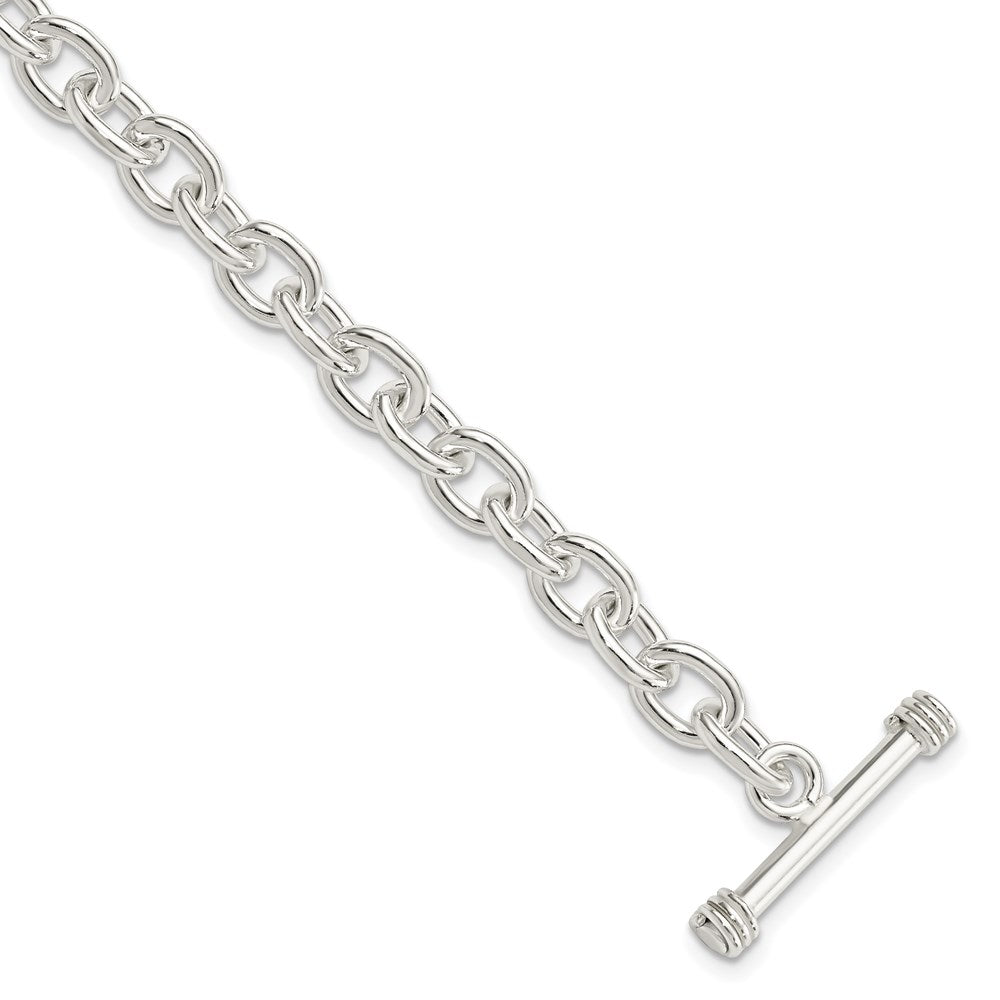 Solid;Casted;Polished;Sterling silver;Toggle