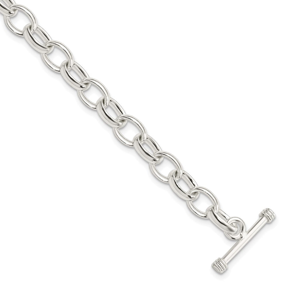 Solid;Casted;Polished;Sterling silver;Toggle