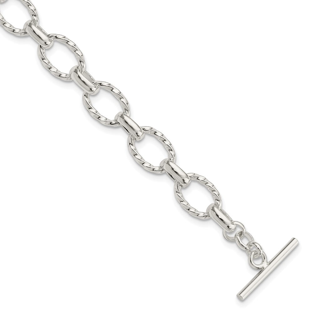 Casted;Polished;Sterling silver;Toggle