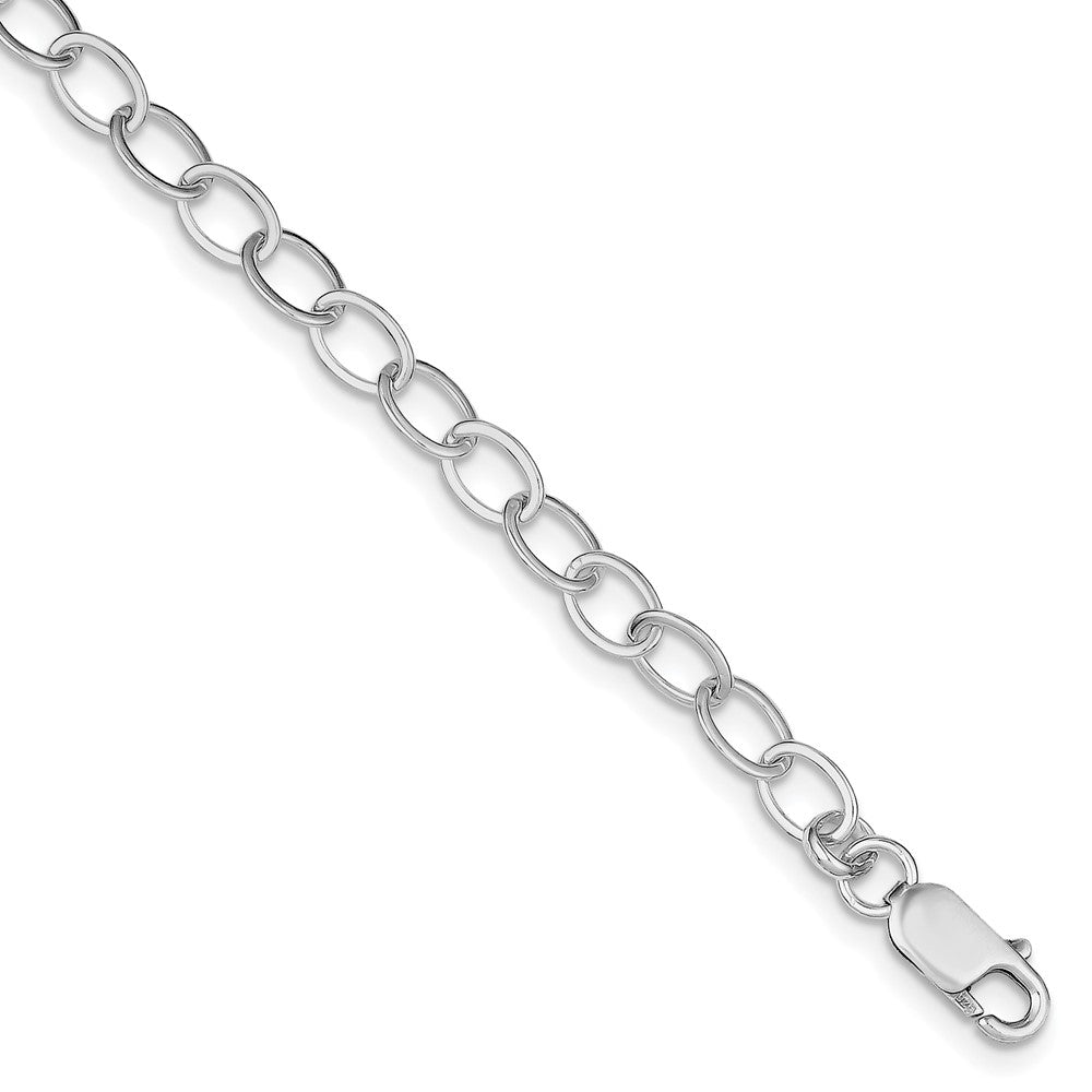 Polished;Lobster;Sterling silver;Rhodium-plated