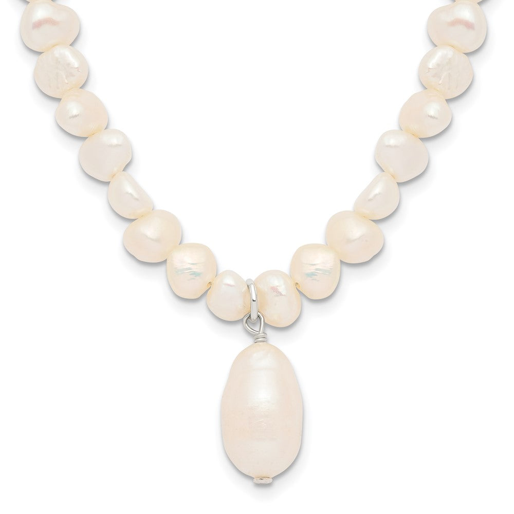 Sterling silver;Freshwater cultured pearl;Fancy lobster;2in extension