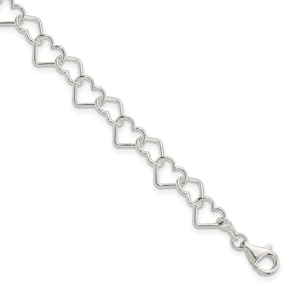 Casted;Polished;Sterling silver;Fancy lobster;Heart